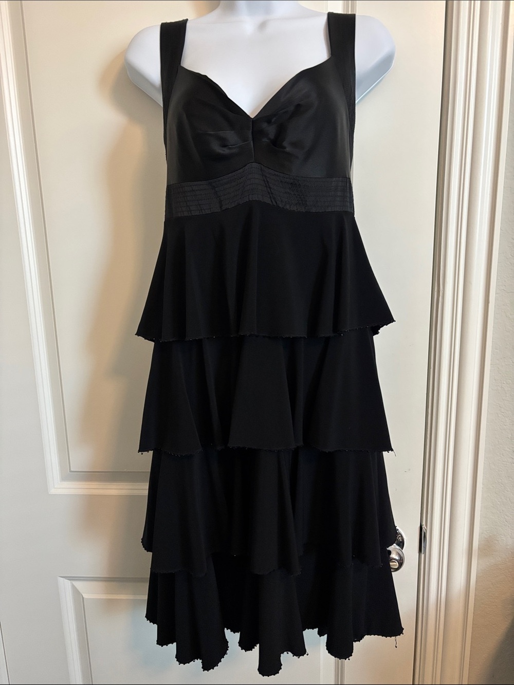 Laundry Black Tiered Sleeveless Peplum Dress 10 (#3D)
